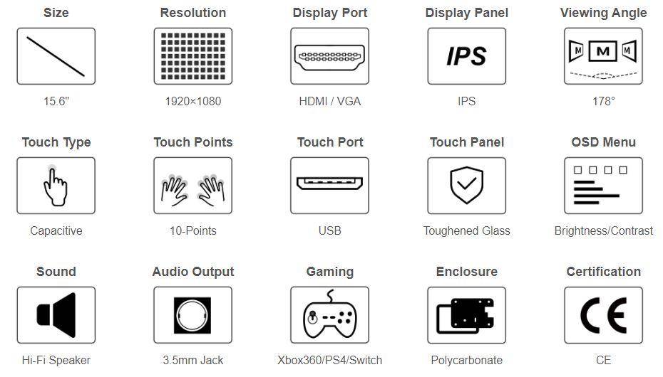 Universal 15,6\" Display mit HDMI Eingang und kapazitivem Touchscreen-3