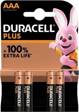 DURACELL Alkaline Batterien Plus Extra Life, Micro AAA, LR03,