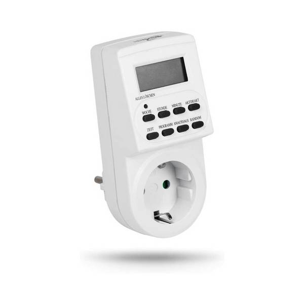 HEITECH Wochen Zeitschaltuhr digital mit Kindersicherung - Zeitschaltuhr bis max. 16A & 3600W - 10 Schaltprogramme