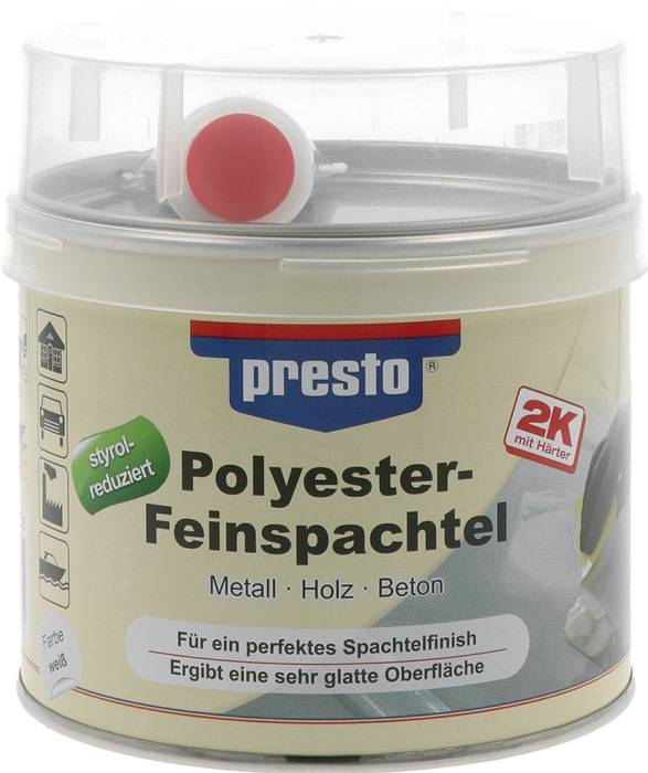 2K-Feinspachtel prestolith® weiß,Härter rot 1000g Dose PRESTO-0