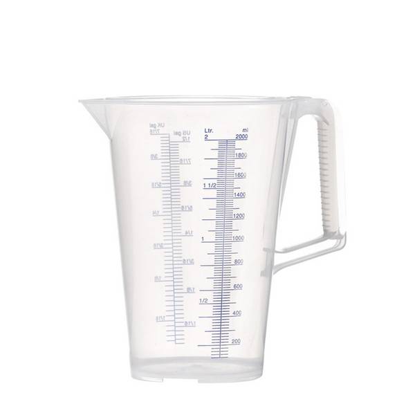 Messbecher 2l blau bedruckte Skala PP PRESSOL