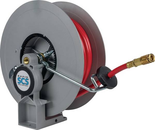 Schlauchaufroller f.Druckluft L.15m Geh.Alu-Guss Rapid-SCS® Ausgang 1/2 AG RAPID