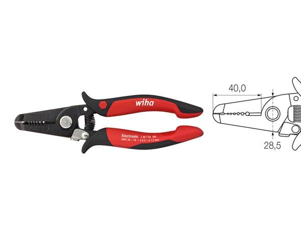 Wiha abisolierzange electronic abisolierstationen 0,4-1,3 mm (35820) 180 mm