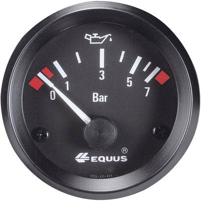 Equus 842095 Kfz Einbauinstrument Öldruckanzeige Messbereich 0 - 7 bar Standart Gelb, Rot, Grün 52 mm