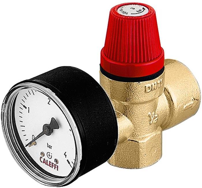 Caleffi soupapes de sûreté à membrane 1/2", pour chauffage, avec manomètre 1/2" x 3/4" 3 bar-0