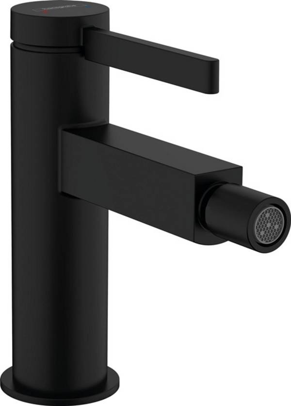 Hansgrohe Finoris Einhebel-Bidetmischer, 7,5l/min, Push-Open Ablaufgarnitur, Mattschwarz