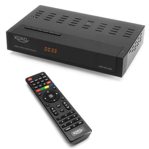 XORO HRM 7670 TWIN Full HD DVB-T/T2/C Receiver PVR Ready Timeshift USB Mediaplayer 2 Empfangsteile inkl. Fernbedienung-0