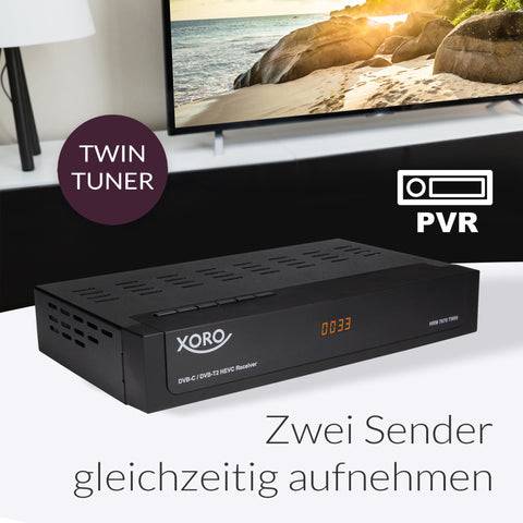 XORO HRM 7670 TWIN Full HD DVB-T/T2/C Receiver PVR Ready Timeshift USB Mediaplayer 2 Empfangsteile inkl. Fernbedienung-2