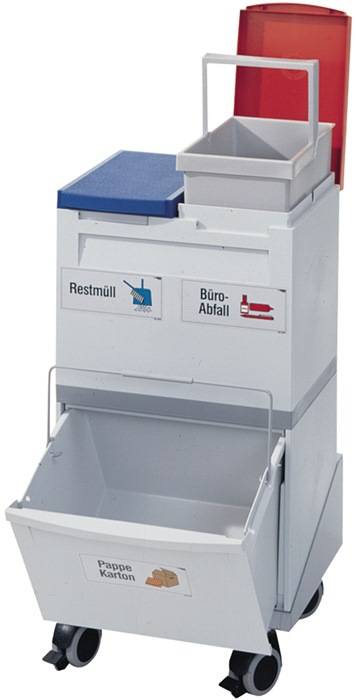 Wertstoffsammler 2x15 l,1x30l H675xB400xT315mm grau rot/grau-0