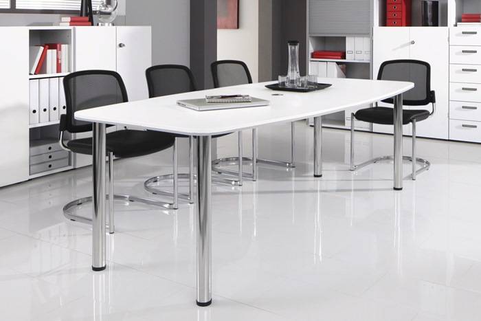 Konferenztisch B2200xT1030xH720-740 weiß HAMMERBACHER-0