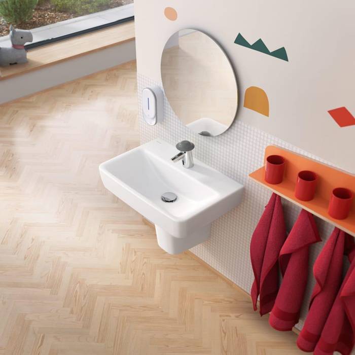 GE Renova Compact Waschtisch, 55x37cm m. Hl., o. Ül., weiß-1