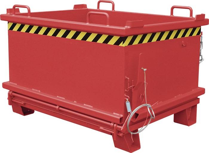 Klappbodenbehälter 0,5 m³ L1035xB1310xH700mm lack.feuerrot-0