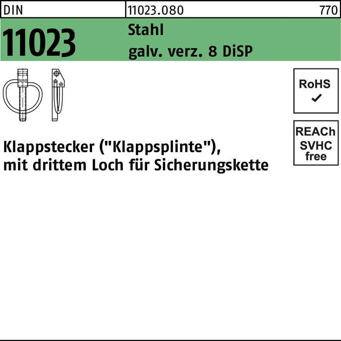 Klappstecker DIN 11023 17x 60 Stahl gal Zn 8 DiSP 50 Stück-0