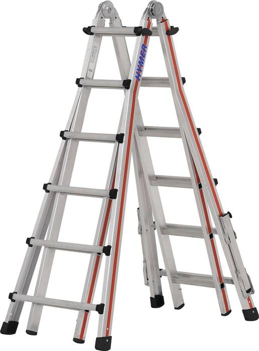Teleskopleiter Alu.4x6 Sprossen max.Gesamtbelastung 150kg HYMER-0