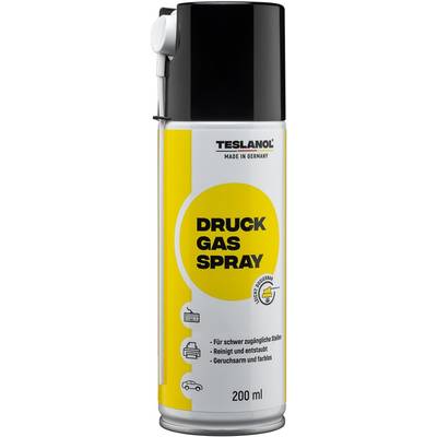 Teslanol 26002 Druckluftspray zum Reinigen & Entstauben von PC & Tastatur  Druckluftreiniger Druckluft Spraydose 200 ml