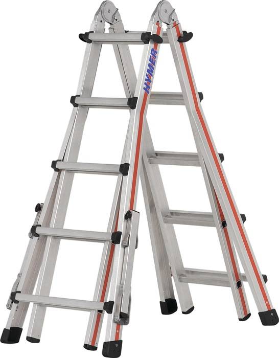 Teleskopleiter Alu.4x5 Sprossen max.Gesamtbelastung 150kg HYMER-0
