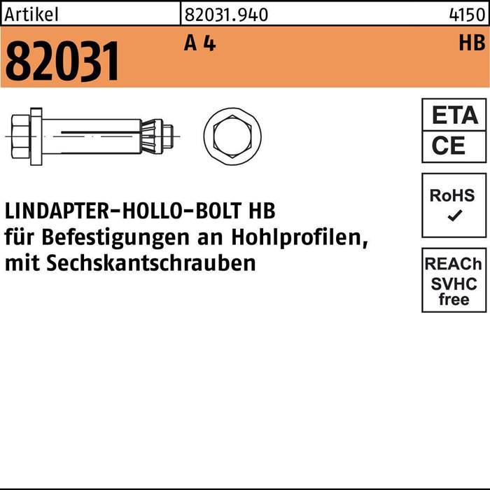 Hohlraumdübel R 82031 6-ktschraube HB 16-1 ( 75/29) A 4 1 Stück LINDAPTER-0