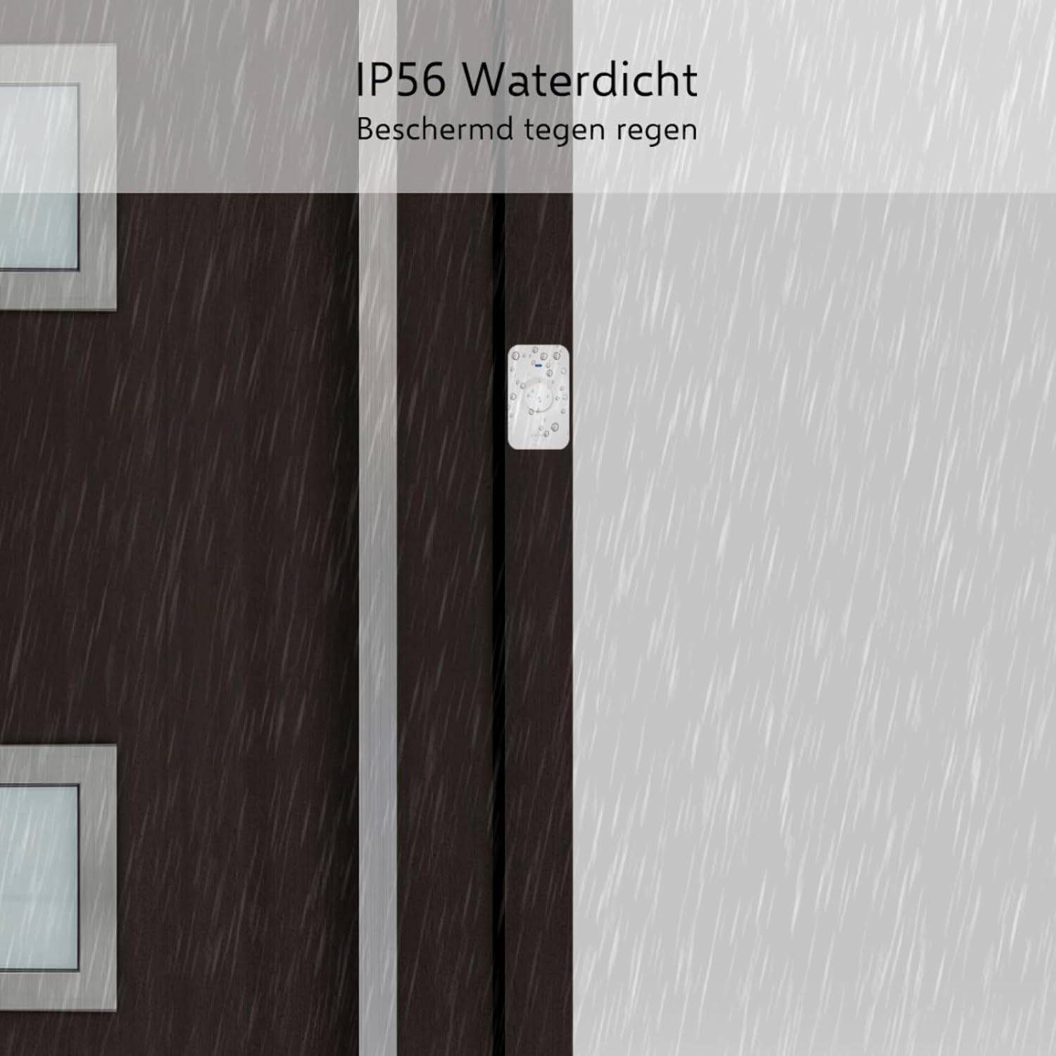 ELRO DB3000 Funk Türklingel Set - Tragbare Empfänger mit Batterie - Wasserdicht, 300m Reichweite, 64 Melodien - Weiß,-6