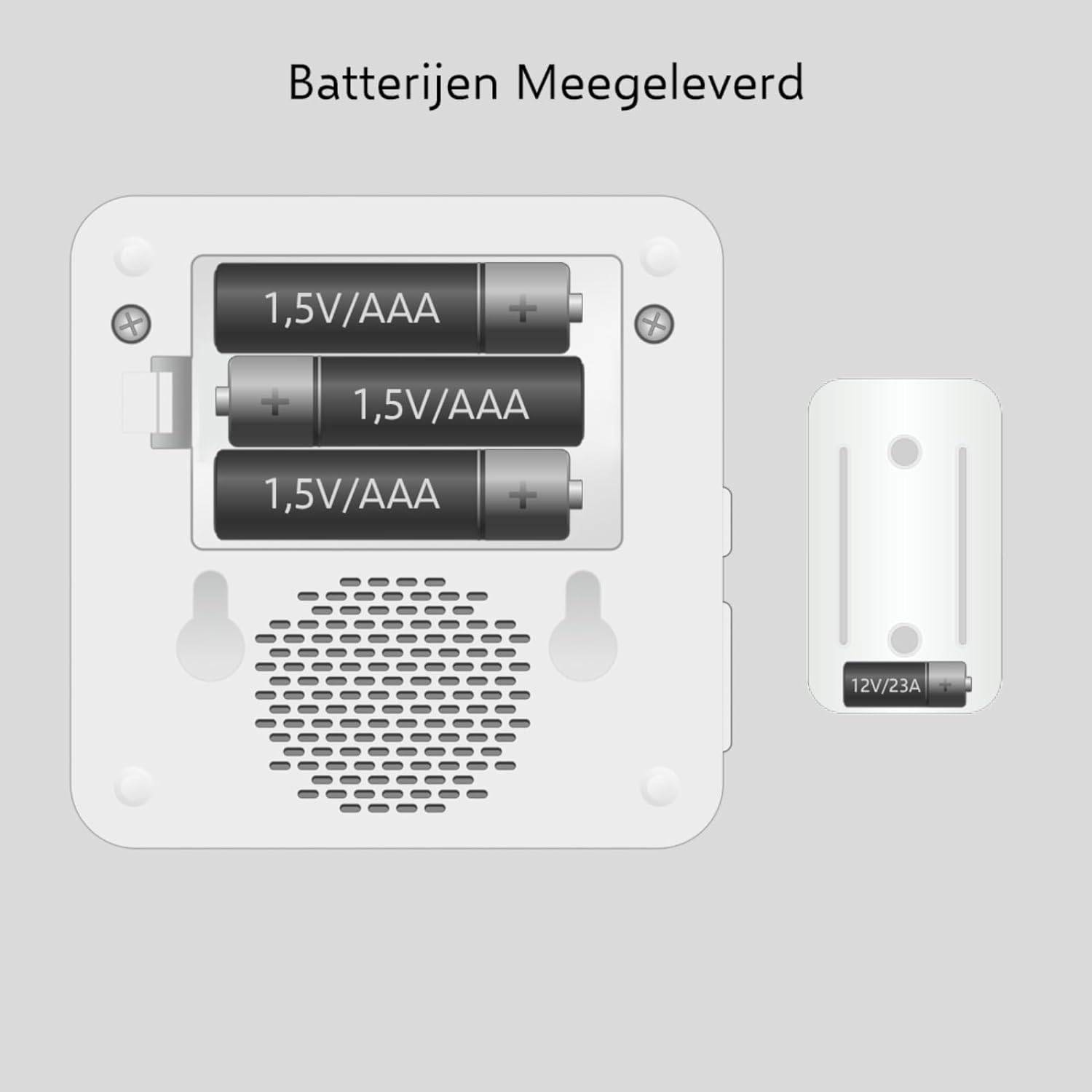 ELRO DB3000 Funk Türklingel Set - Tragbare Empfänger mit Batterie - Wasserdicht, 300m Reichweite, 64 Melodien - Weiß,-3