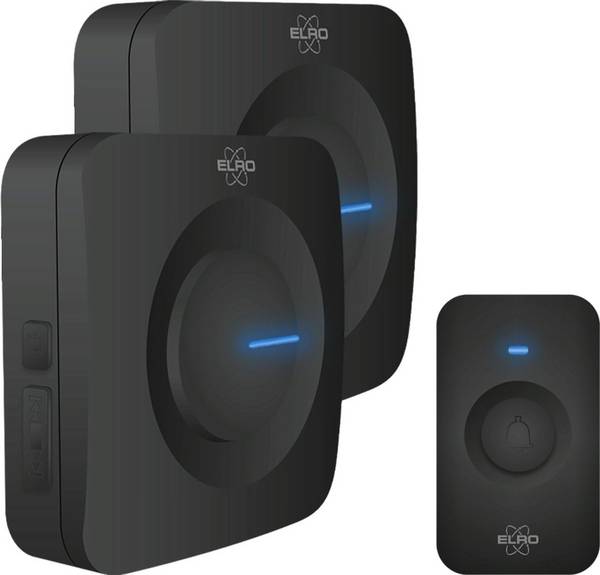 ELRO DB3000 Funk Türklingel Set - 2x Tragbare Empfänger mit Batterie - Wasserdicht, 300m Reichweite, 64 Melodien