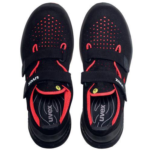 uvex 1 G2 Sandalen S1 68489 schwarz, rot Weite 12 Größe 39-1