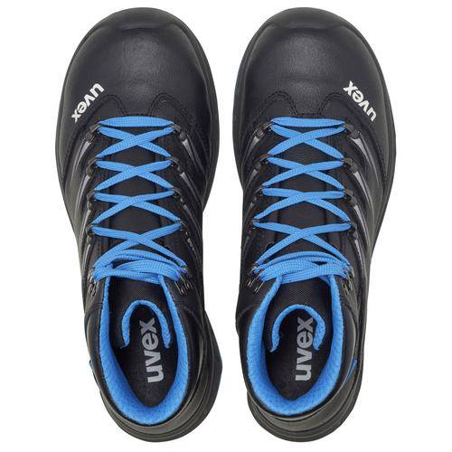 Schnürstiefel uvex 2 trend S3 SRC, ESD geeignet, schwarz/blau, Weite 12, Größe 43-1