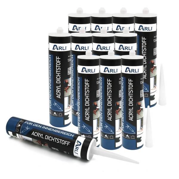 12x Acryl 310ml weiß überstreichbare Dichtstoff Universal Bauacryl