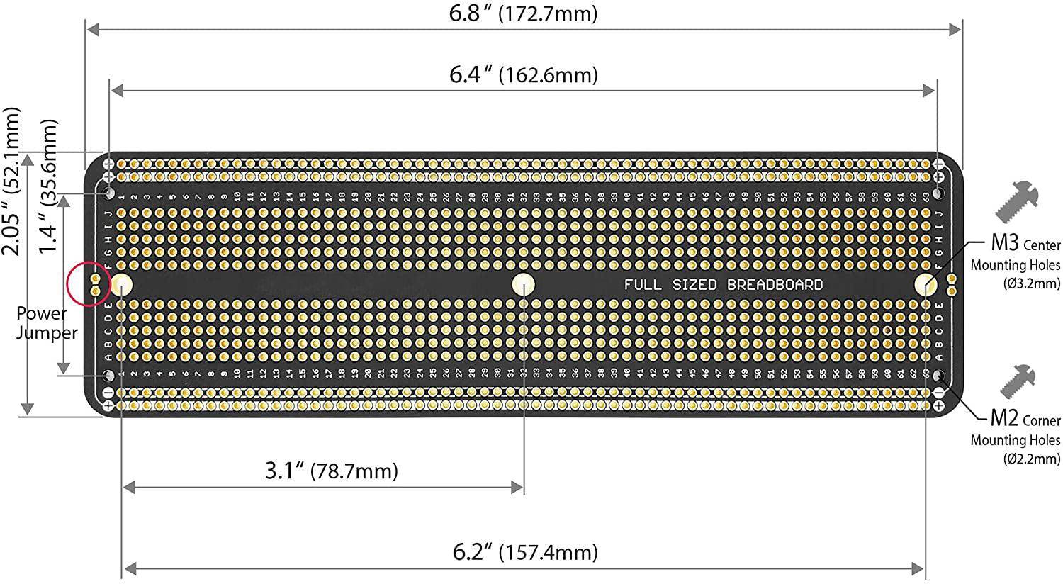 Permanent PCB Breadboard mit 830 Kontakten, schwarz-3