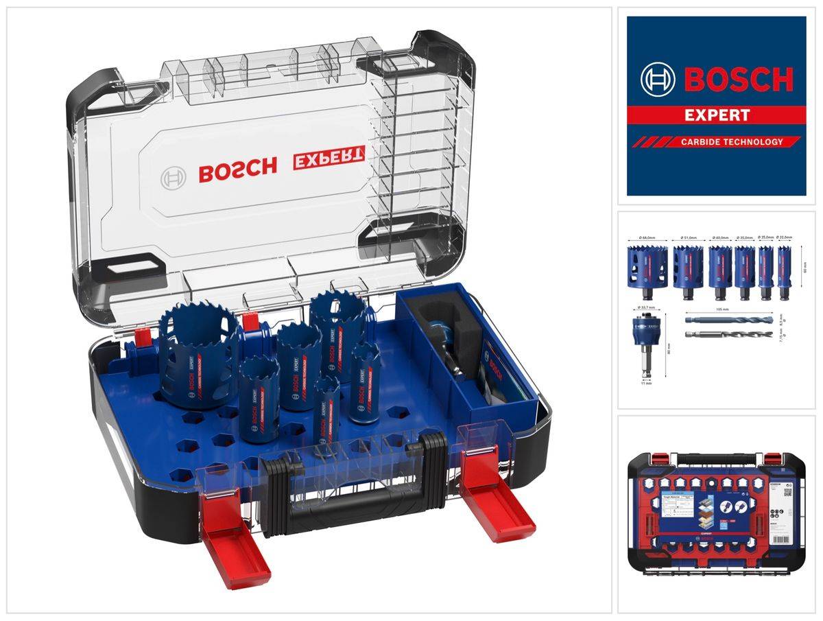 Bosch Expert Tough Material Lochsägen Set 22 - 68 mm 9 tlg. ( 2608900446 ) Carbide Universal-0