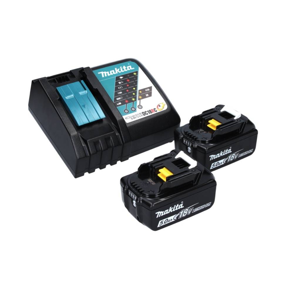 Makita DBS 180 RTJ Akku Bandfeile 18 V 9 x 533 mm Brushless + 2x Akku 5,0 Ah + Ladegerät + Makpac-4