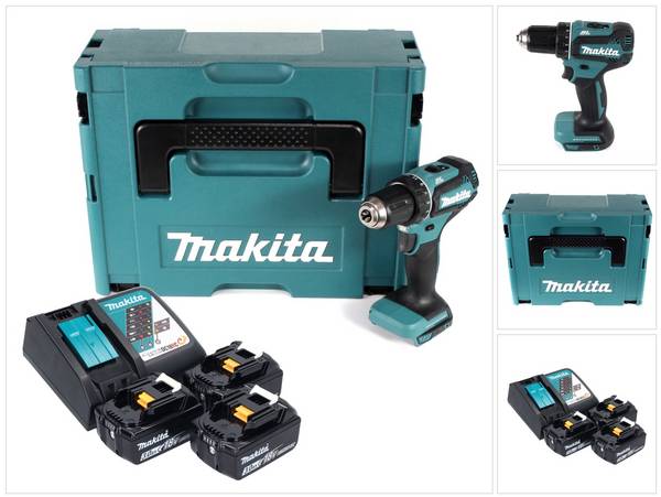 Makita DDF 485 RF3J  Akku Bohrschrauber 18 V 50 Nm Brushless + 3x Akku 3,0 Ah + Ladegerät + Makpac