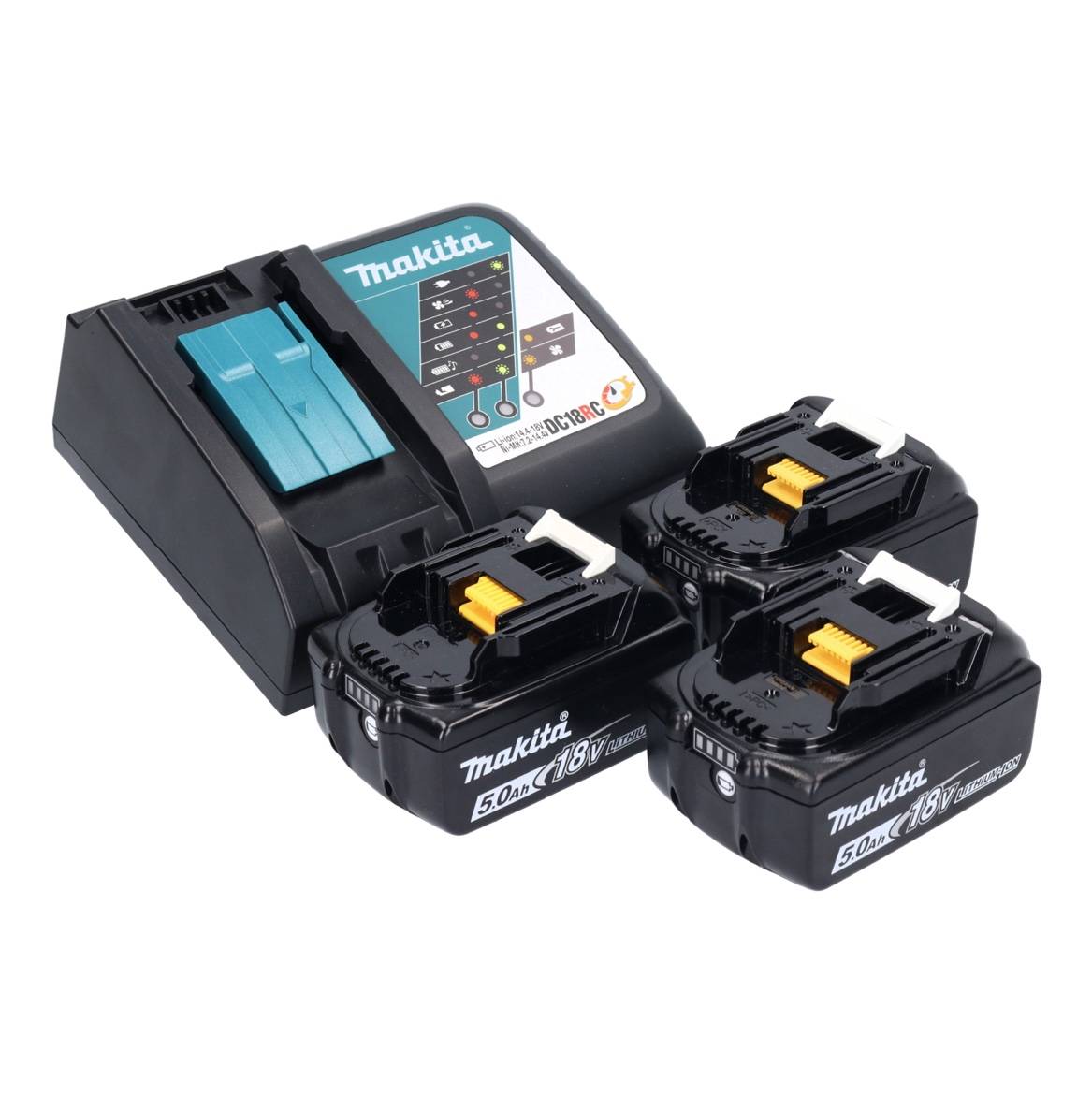 Makita DDF 485 RTJ3 Akku Bohrschrauber 18 V 50 Nm Brushless + 3x Akku 5,0 Ah + Ladegerät + Makpac-4