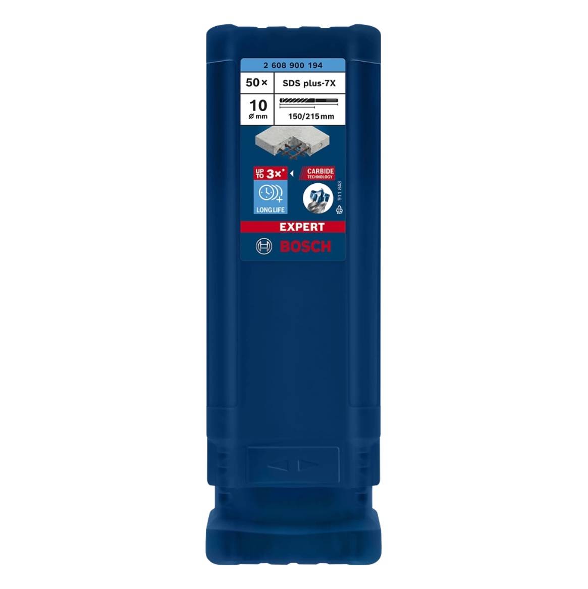 Bosch Expert SDS plus 7X Hammerbohrer 10,0 x 215 mm 50 Stk. ( 2608900194 ) 4 Schneiden Carbide Technology-1