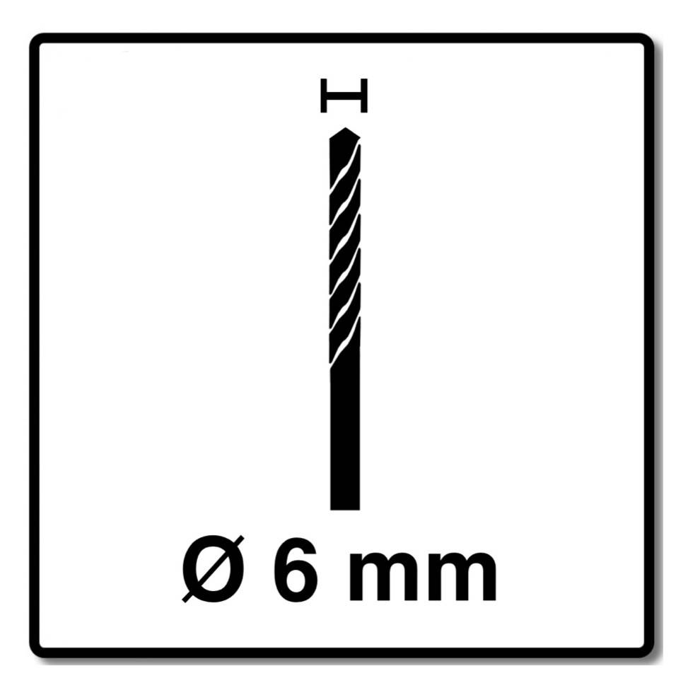 Alpen Profi Glas Hartmetall Glasbohrer 6,0 x 105 mm 1/4"-4