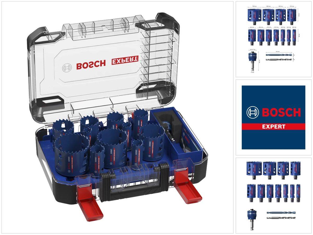 Bosch EXPERT Tough Material Lochsägen Set 14 tlg. 20 - 76 x 60 mm ( 2608900448 ) Carbide Technology für Dreh-0