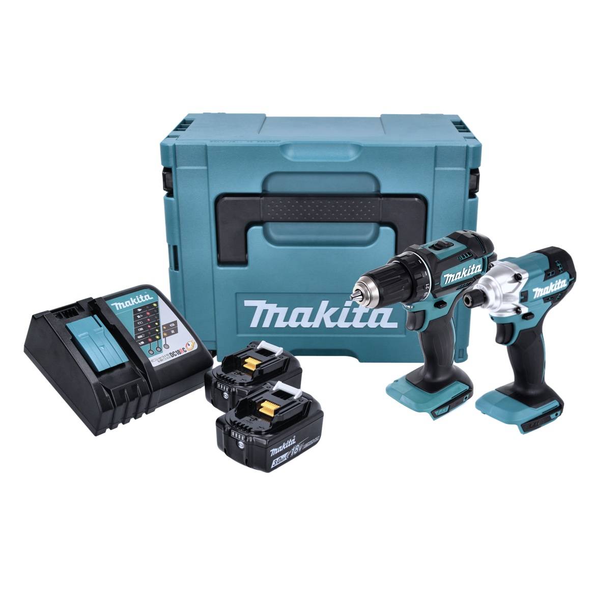 Makita DLX 2339 J Akku Combo Kit DDF 482 Akku Bohrschrauber + DTD 156 Akku Schlagschrauber + 2x Akku 3,0-1