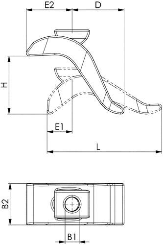 Spannpratze Nr.6321 f.T-Nut 16mm Spann-H.0-75mm M16x16x160mm AMF-2