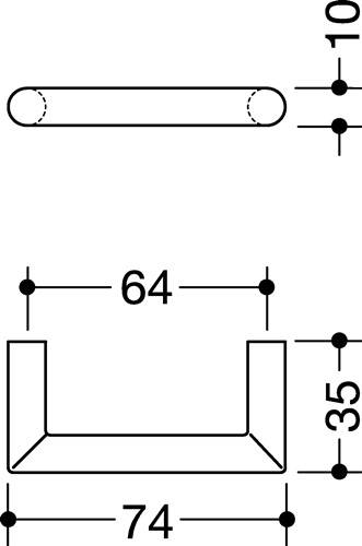 Möbelgriff 562.10.64 PA 92 grau 64mm D.10mm HEWI-2