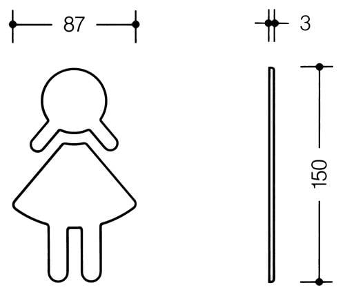 HEWI Symbol Frau Serie 801 matt selbstklebend anthrazitgrau-4