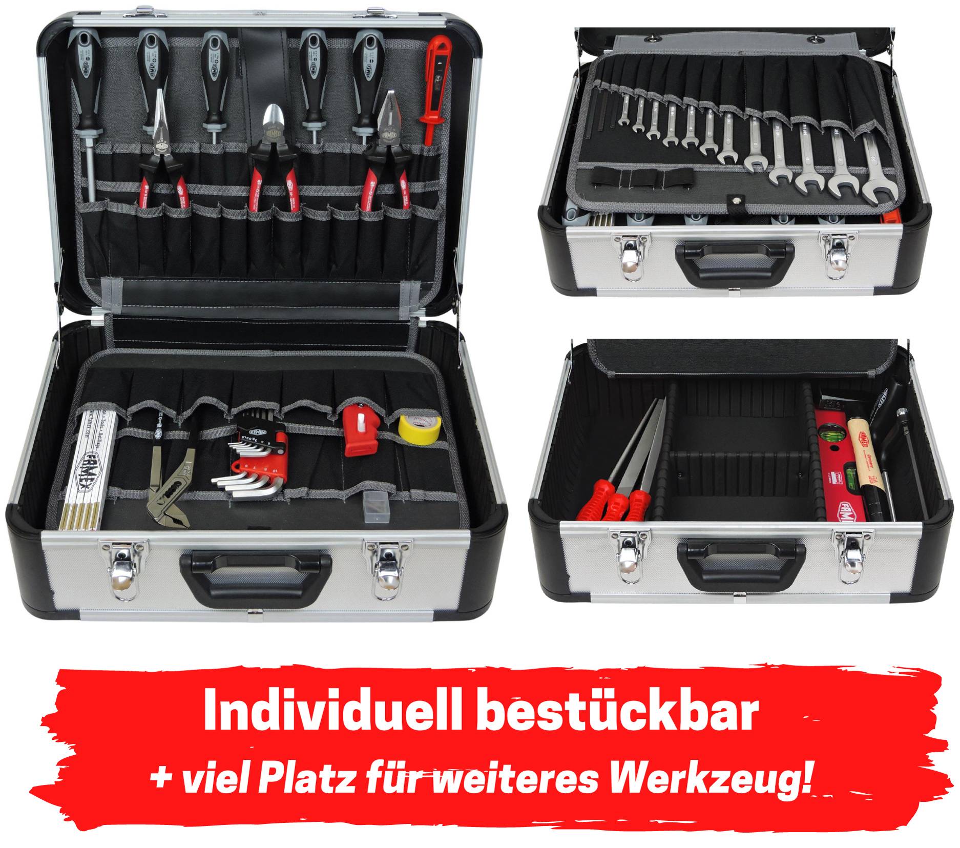 FAMEX 429-88 Alu Werkzeugkoffer bestückt mit Werkzeug Set - PROFFESIONAL-1