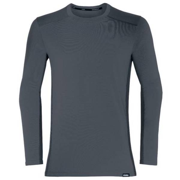 uvex suXXeed industry Longsleeve men, 88637, Langarmshirt, grau, mit Kontrastnaht, Größe L