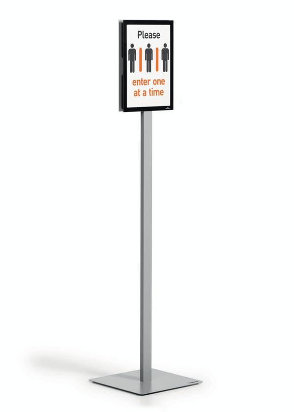 Infoständer,HxBxT 1315x305x305mm,m. 2 Rahmen,Rahmen Kunststoff anthrazit,Gestell Metall