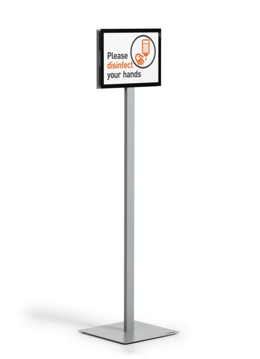 Infoständer,HxBxT 1315x305x305mm,m. 2 Rahmen,Rahmen Kunststoff anthrazit,Gestell Metall-3