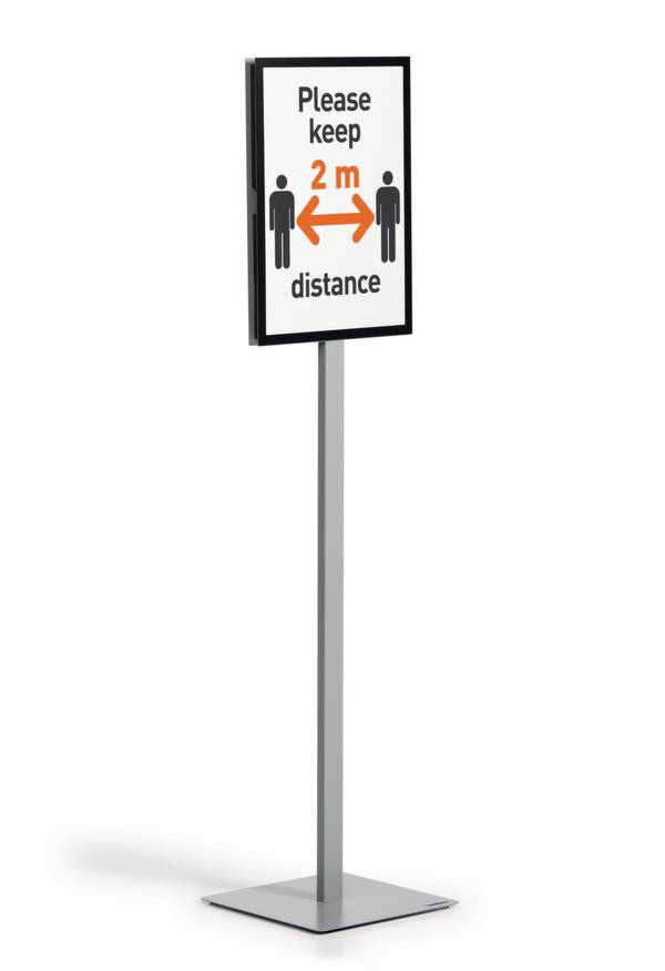 Infoständer,HxBxT 1402x323x305mm,m. 2 Rahmen,Rahmen Kunststoff anthrazit,Gestell Metall