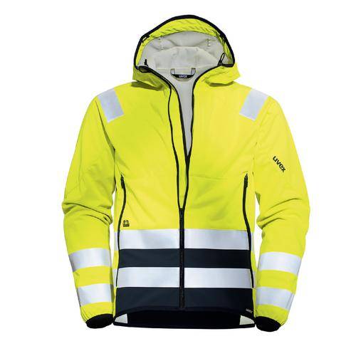 Softshelljacke uvex protection flash gelb, grau, warngelb XL