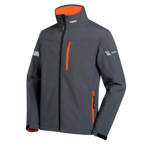Softshelljacke uvex metal grau, orange, anthrazit XXL