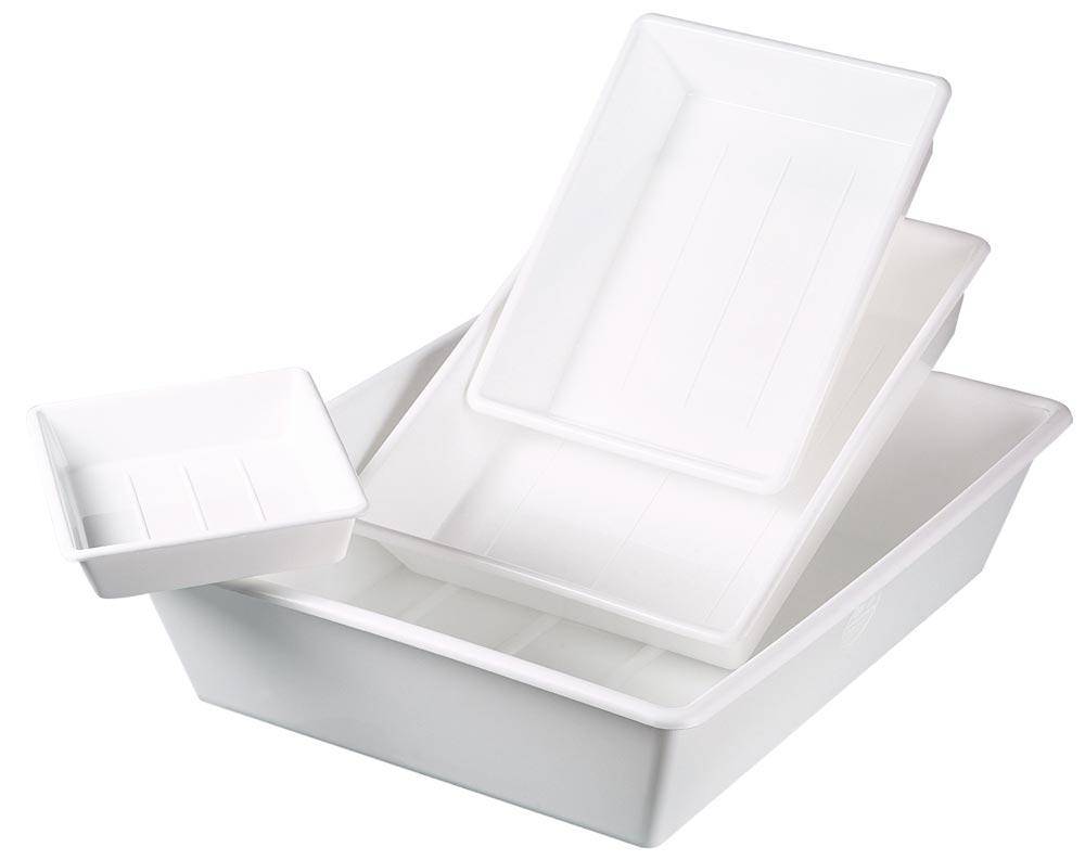 Laborschalen-4er Set PP, best. aus: 1x0,5 l, 1x1,5l, 1x3 l, 1x10 l, weiß-0