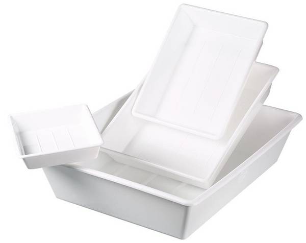Laborschalen-4er Set PP, best. aus: 1x0,5 l, 1x1,5l, 1x3 l, 1x10 l, weiß
