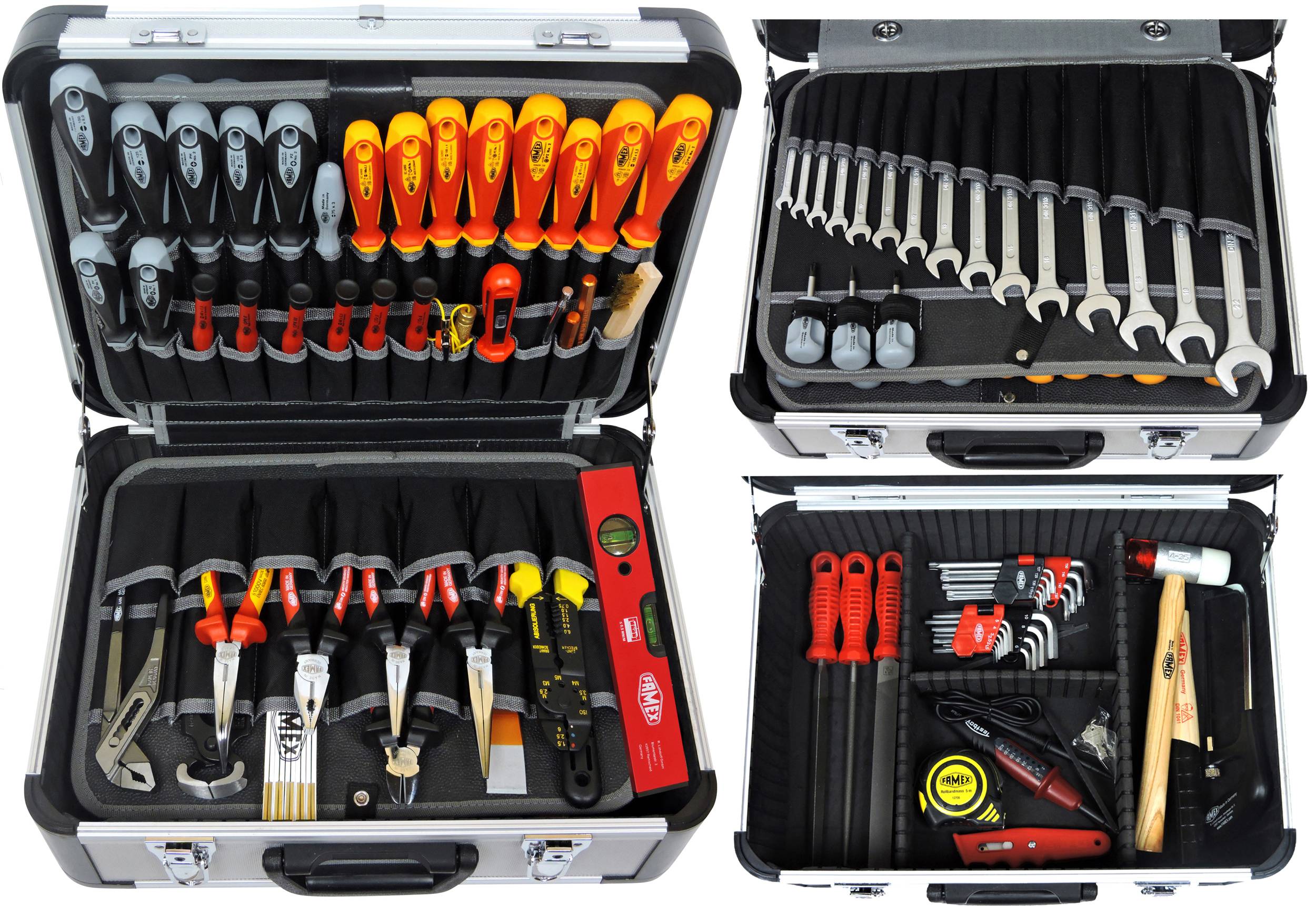 FAMEX 418-88 Profi Alu Werkzeugkoffer bestückt mit Werkzeug Set -  PROFESSIONAL - 128-tlg. kaufen