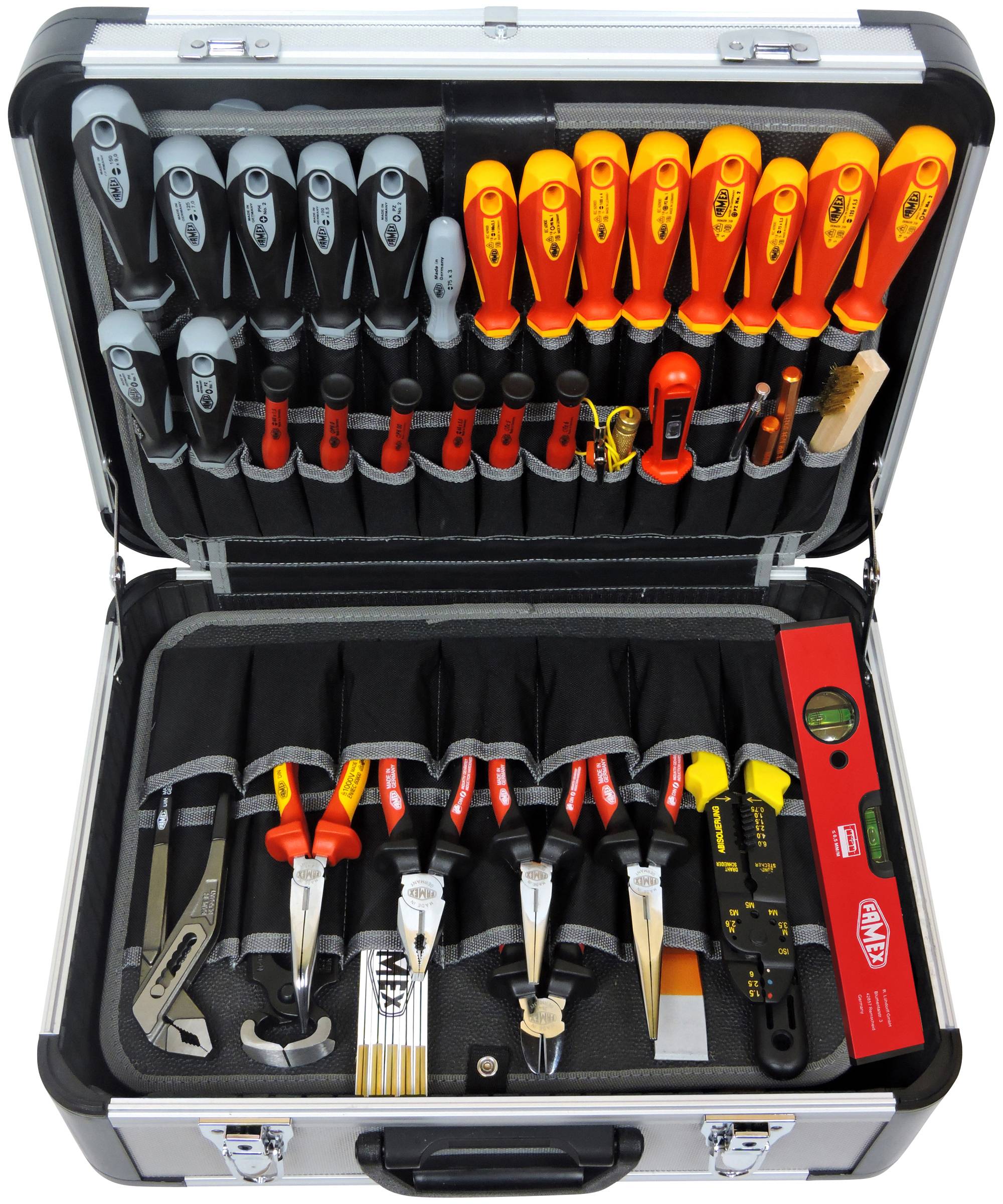 FAMEX 418-88 Profi Alu Werkzeugkoffer bestückt mit Werkzeug Set - PROFESSIONAL - 128-tlg.-1